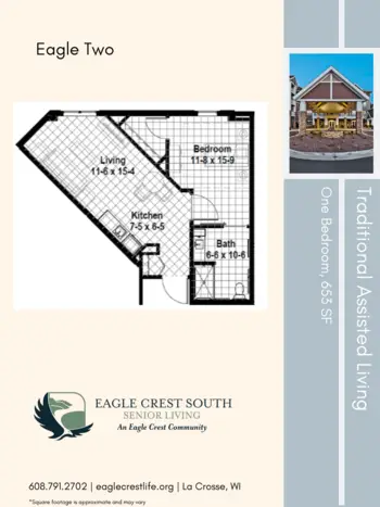 Floorplan of Eagle Crest South, Assisted Living, La Crosse, WI 7