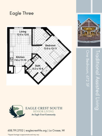Floorplan of Eagle Crest South, Assisted Living, La Crosse, WI 8