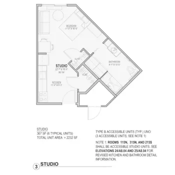 Floorplan of Fieldstone Cooper Point, Assisted Living, Olympia, WA 3