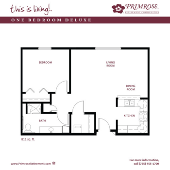 Floorplan of Kokomo Primrose, Assisted Living, Kokomo, IN 4