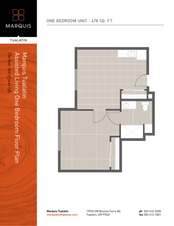 Floorplan of Marquis Tualatin Assisted Living, Assisted Living, Tualatin, OR 6