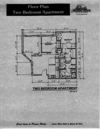 Floorplan of Prairie Ridge Village, Assisted Living, Glasgow, MT 1