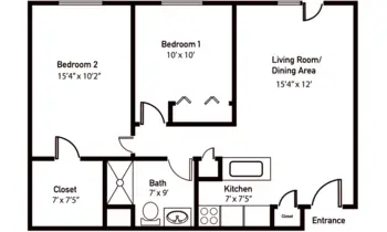 Floorplan of Brookstone Estates of Effingham, Assisted Living, Effingham, IL 2