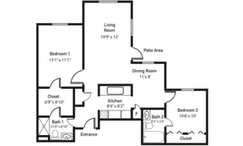 Floorplan of Brookstone Estates of Effingham, Assisted Living, Effingham, IL 3