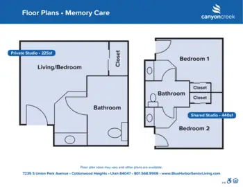 Floorplan of Canyon Creek, Assisted Living, Midvale, UT 2