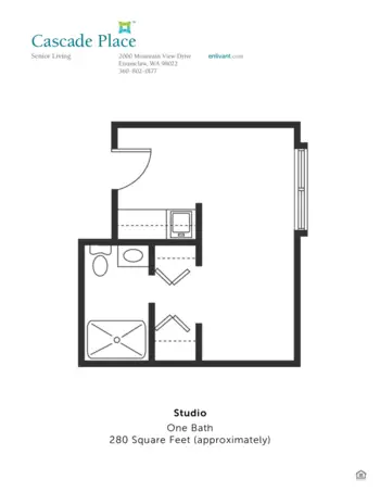Floorplan of Cascade Place, Assisted Living, Enumclaw, WA 1