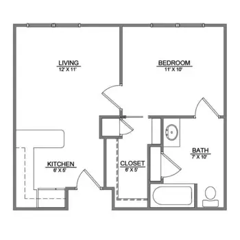 Floorplan of Cedar Hills Senior Living Center, Assisted Living, Cookeville, TN 2