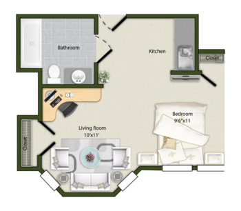 Floorplan of Commonwealth Senior Living at Monument Avenue, Assisted Living, Richmond, VA 1