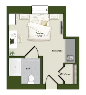 Floorplan of Commonwealth Senior Living at Monument Avenue, Assisted Living, Richmond, VA 6