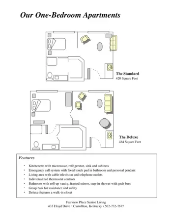 Floorplan of Fairview Place, Assisted Living, Carrollton, KY 1