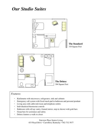 Floorplan of Fairview Place, Assisted Living, Carrollton, KY 2