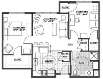 Floorplan of Liberty Village Care, Assisted Living, Tomah, WI 3