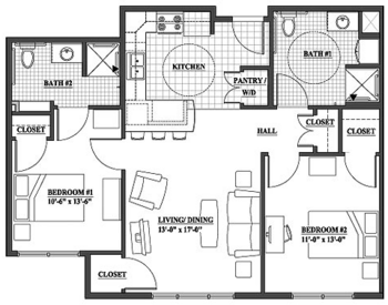 Floorplan of Liberty Village Care, Assisted Living, Tomah, WI 4