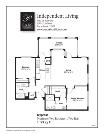 Floorplan of Parc at Traditions, Assisted Living, Bryan, TX 2