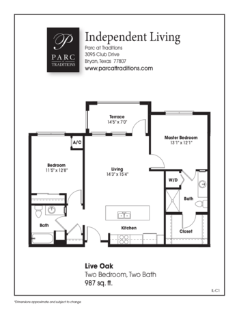Floorplan of Parc at Traditions, Assisted Living, Bryan, TX 5