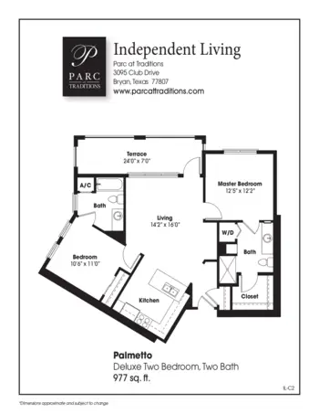 Floorplan of Parc at Traditions, Assisted Living, Bryan, TX 9