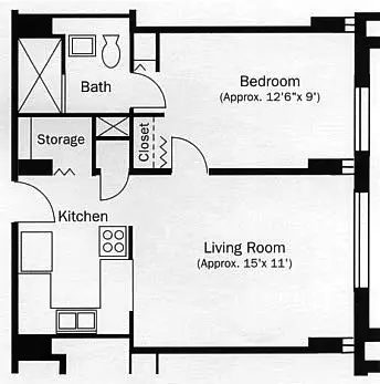 Floorplan of Ravoux Hi-Rise, Assisted Living, Saint Paul, MN 1