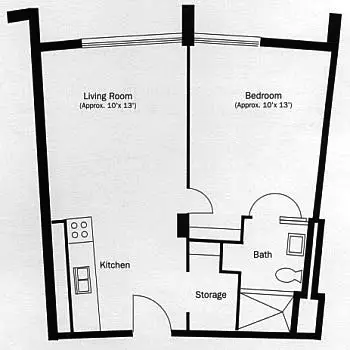 Floorplan of Ravoux Hi-Rise, Assisted Living, Saint Paul, MN 5
