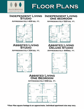 Floorplan of Sagebrook Senior Living at Bellevue, Assisted Living, Bellevue, WA 3