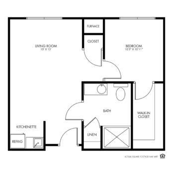 Floorplan of The Fountains, Assisted Living, Memory Care, Bettendorf, IA 1