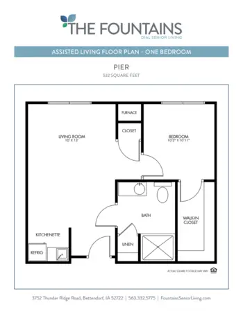 Floorplan of The Fountains, Assisted Living, Memory Care, Bettendorf, IA 2