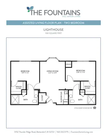 Floorplan of The Fountains, Assisted Living, Memory Care, Bettendorf, IA 14
