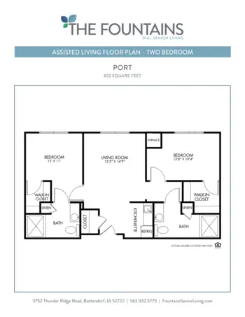 Floorplan of The Fountains, Assisted Living, Memory Care, Bettendorf, IA 17