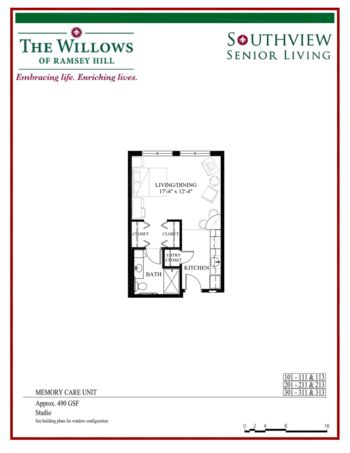 Floorplan of The Willows of Ramsey Hill, Assisted Living, Memory Care, Saint Paul, MN 12