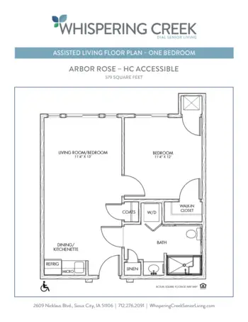 Floorplan of Whispering Creek, Assisted Living, Memory Care, Sioux City, IA 5