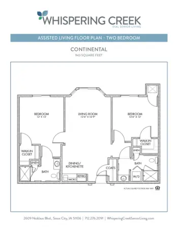 Floorplan of Whispering Creek, Assisted Living, Memory Care, Sioux City, IA 14