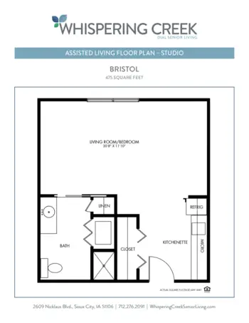 Floorplan of Whispering Creek, Assisted Living, Memory Care, Sioux City, IA 20