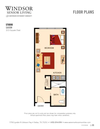 Floorplan of Windsor Senior Living, Assisted Living, Dallas, TX 1