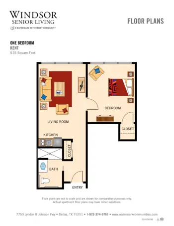 Floorplan of Windsor Senior Living, Assisted Living, Dallas, TX 3