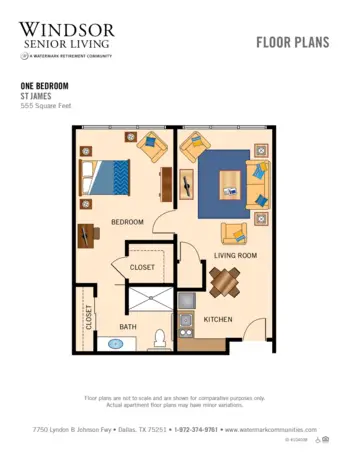 Floorplan of Windsor Senior Living, Assisted Living, Dallas, TX 5