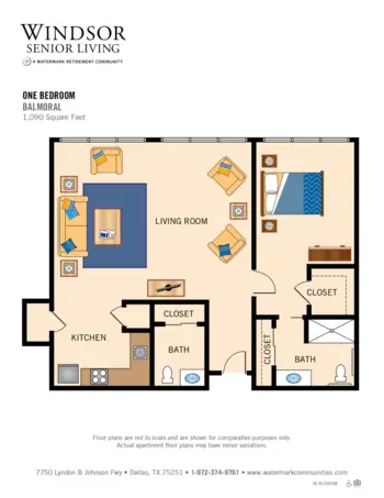 Floorplan of Windsor Senior Living, Assisted Living, Dallas, TX 7