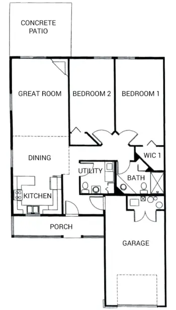 Floorplan of Woods Crossing at Woods Point, Assisted Living, Brodhead, WI 1