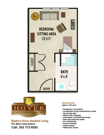 Floorplan of Beatrice Hover Assisted Living Residence, Assisted Living, Longmont, CO 1