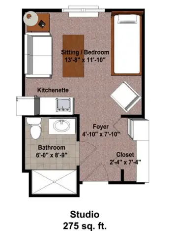 Floorplan of Bloom at Eagle Creek, Assisted Living, Indianapolis, IN 3