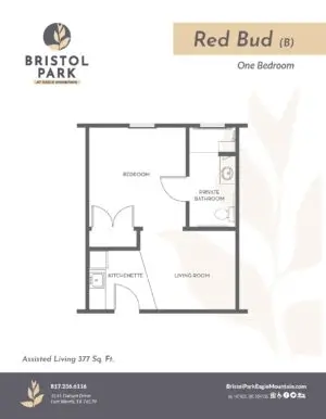 Floorplan of Bristol Park at Eagle Mountain Assisted Living & Memory Care, Assisted Living, Memory Care, Fort Worth, TX 4