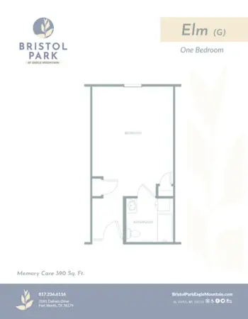 Floorplan of Bristol Park at Eagle Mountain Assisted Living & Memory Care, Assisted Living, Memory Care, Fort Worth, TX 15