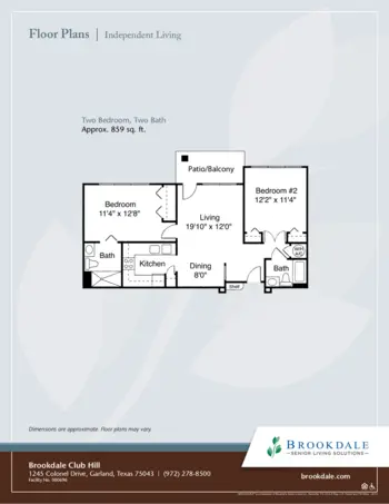 Floorplan of Brookdale Club Hill, Assisted Living, Garland, TX 3