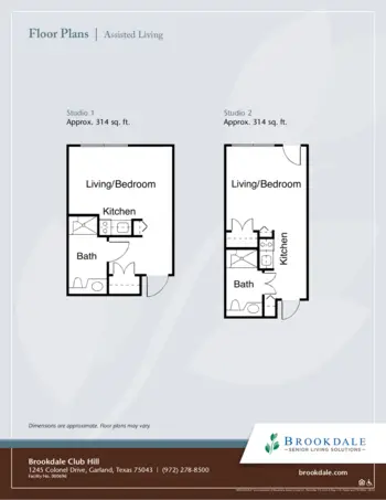 Floorplan of Brookdale Club Hill, Assisted Living, Garland, TX 5