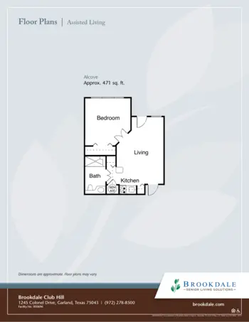 Floorplan of Brookdale Club Hill, Assisted Living, Garland, TX 8