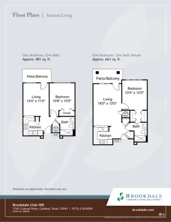 Floorplan of Brookdale Club Hill, Assisted Living, Garland, TX 9