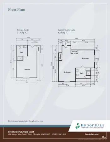 Floorplan of Brookdale Olympia West, Assisted Living, Memory Care, Olympia, WA 1