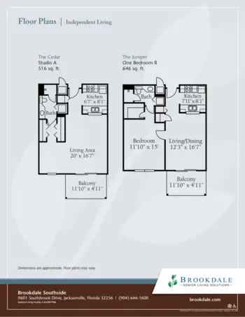 Floorplan of Brookdale Southside, Assisted Living, Jacksonville, FL 1