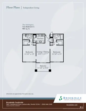 Floorplan of Brookdale Southside, Assisted Living, Jacksonville, FL 2
