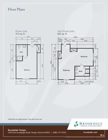 Floorplan of Brookdale Tempe, Assisted Living, Tempe, AZ 1