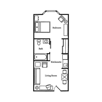 Floorplan of Country Gardens Assisted Living Community, Assisted Living, Muskogee, OK 1