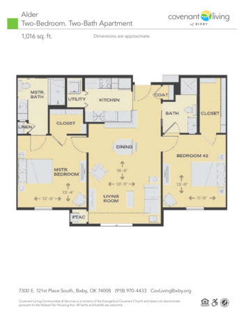 Floorplan of Covenant Living of Bixby, Assisted Living, Bixby, OK 1
